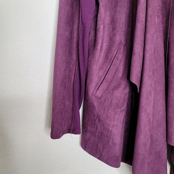 Blanknyc Womens Micro Suede Purple Drape Jacket Size Medium New - Picture 8 of 9